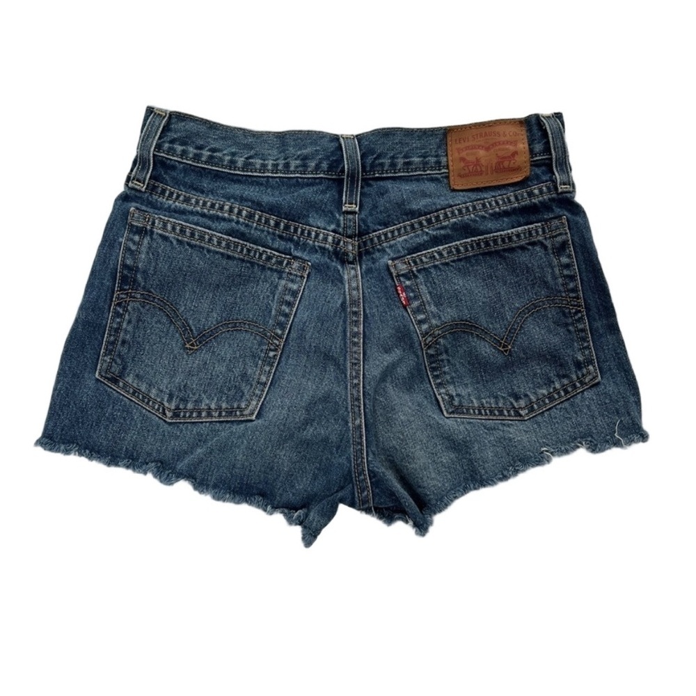 Levi's Cut Off Jeans Shorts High Rise Button Fly Frayed Hem Size 27
